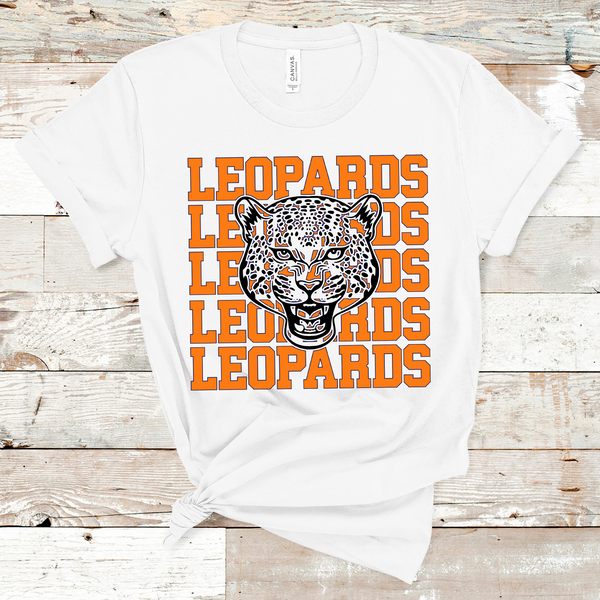 Leopards Mascot Orange and Black Adult Size Direct to Film Transfer - 10 to 14 Day Ship Time