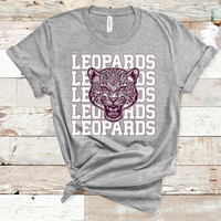 Leopards Mascot White and Maroon Adult Size Direct to Film Transfer - 10 to 14 Day Ship Time