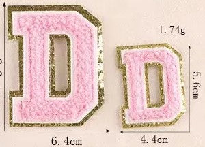 Light Pink Chenille Patches With Iron On Backing 2.15" - Expected Ship Time 4 - 6 Weeks After Placing Your Order