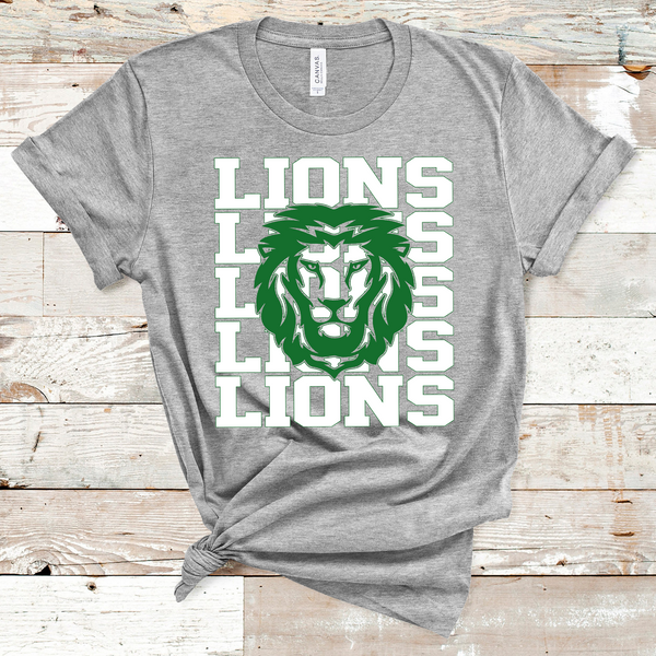 Lions Mascot White and Green Adult Size Direct to Film Transfer - 10 to 14 Day Ship Time