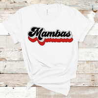 Mambas Retro Font Red, Gray, and Black Direct to Film Transfer - 10 to 14 Day Ship Time