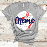 Meme Distressed Baseball Navy Text Direct to Film Transfer - 10 to 14 Day Ship Time