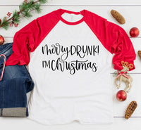 Merry Drunk I'm Christmas Screen Print Transfer - RTS