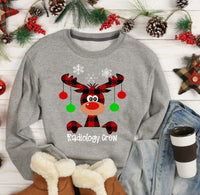 Moose with Christmas Ornaments Customized Text Direct to Film Transfer - 10 to 14 Day Ship Time