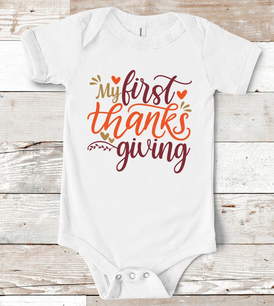 My First Thanksgiving Direct to Film Transfer Infant Size - 10 To 14 Days Until RTS