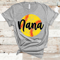 Nana Distressed Softball Direct to Film Transfer - 10 to 14 Day Ship Time