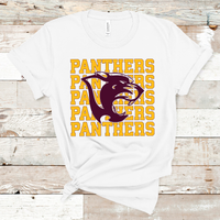 Panthers Mascot Gold and Maroon Adult Size Direct to Film Transfer - 10 to 14 Day Ship Time