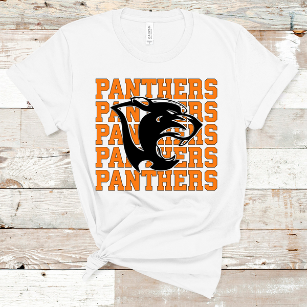 Panthers Mascot Orange and Black Adult Size Direct to Film Transfer - 10 to 14 Day Ship Time