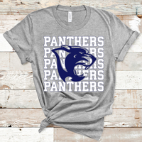 Panthers Mascot White and Navy Blue Adult Size Direct to Film Transfer - 10 to 14 Day Ship Time