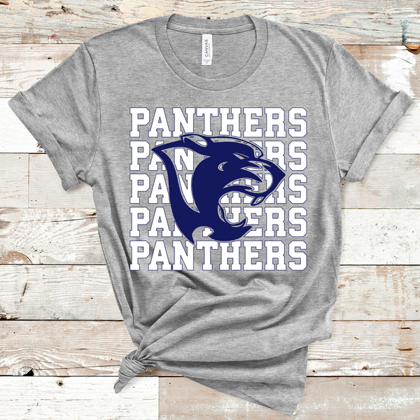 Panthers Mascot White and Navy Blue Adult Size Direct to Film Transfer - 10 to 14 Day Ship Time