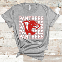 Copy of Panthers Mascot White and Red Adult Size Direct to Film Transfer - 10 to 14 Day Ship Time