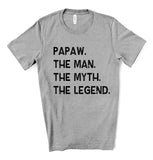 Papaw The Man The Myth The Legend Father's Day Screen Print Transfer - RTS