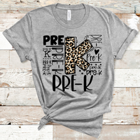 Pre-K Leopard Typography Word Art Direct to Film Transfer - 10 to 14 Day Ship Time