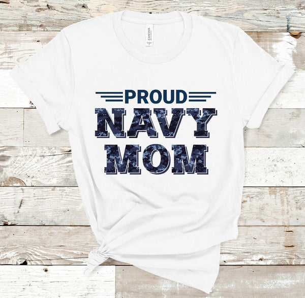 Proud Navy Mom Screen Print Transfer - HIGH HEAT FORMULA - RTS
