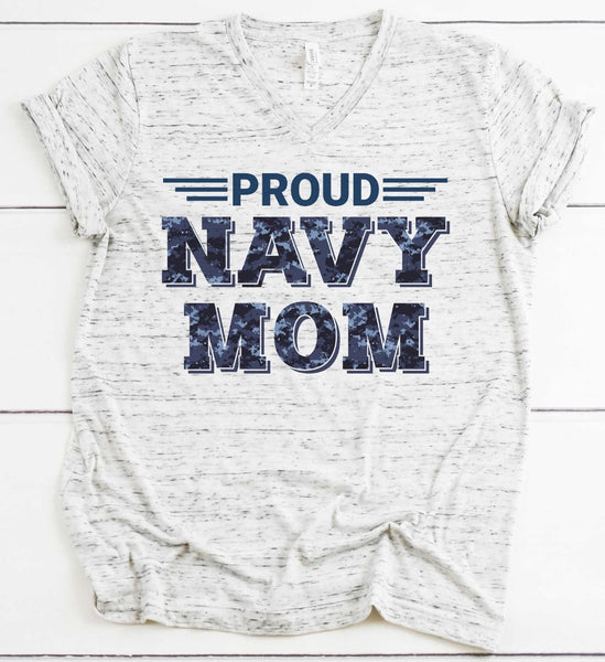 Proud Navy Mom Sublimation Transfer - RTS
