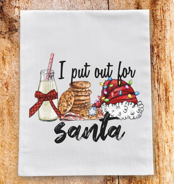 I Put Out for Santa with Milk and Cookies Direct to Film Transfer - Towel Size - 10 to 14 Day Ship Time