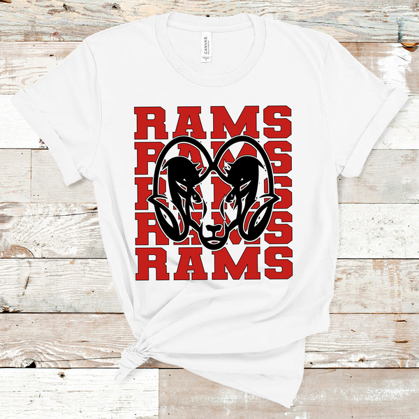 Rams Mascot Red and Black Adult Size Direct to Film Transfer - 10 to 14 Day Ship Time