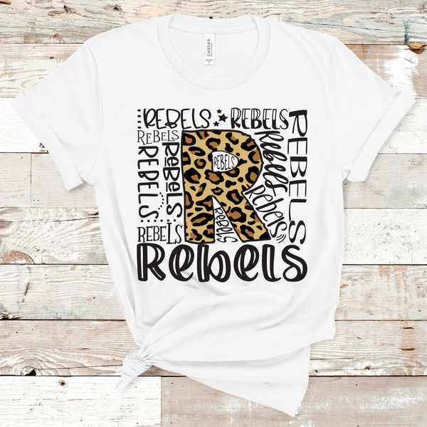 Rebels Leopard Typography Word Art Direct to Film Transfer - 10 to 14 Day Ship Time