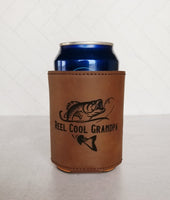 Reel Cool Grandpa 12 Ounce Faux Leather Can Cooler