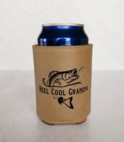 Reel Cool Grandpa 12 Ounce Faux Leather Can Cooler