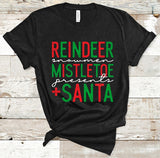 Reindeer Snowmen Mistletoe Presents and Santa Screen Print Transfer - HIGH HEAT FORMULA - RTS