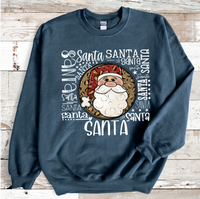 Santa Leopard Typography White Text Direct to Film Transfer - 10 to 14 Day Ship Time