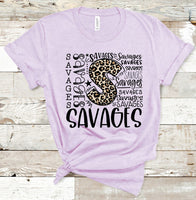 Savages Leopard Typography Word Art Direct to Film Transfer - 10 to 14 Day Ship Time