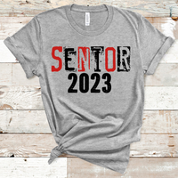 Senior 2023 Grunge Text Red and Black Direct to Film Transfer - 10 to 14 Day Ship Time