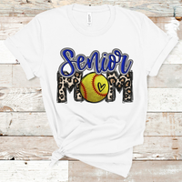 Senior Mom Softball Royal Blue Text Direct to Film Transfer - 10 to 14 Day Ship Time