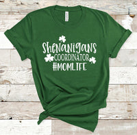 Shenanigans Coordinator Mom Life St. Patrick's Day Screen Print Transfer - RTS