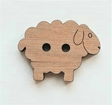 Wood Sheep Buttons - Set of 5