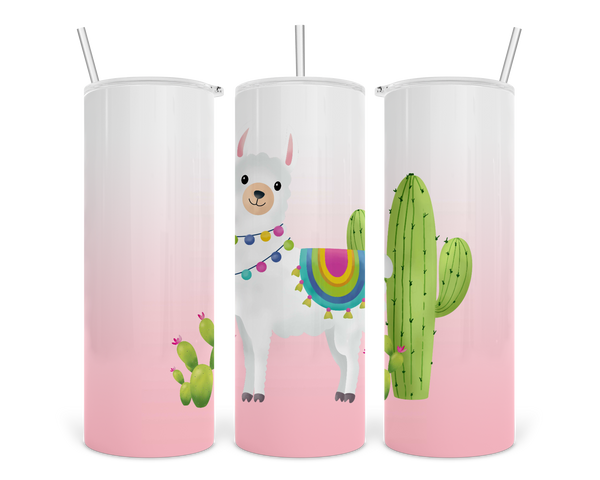 Llama Pink Gradient Sublimation Transfer for 20 Ounce Skinny Tumbler - SUBLIMATION TRANSFER - RTS