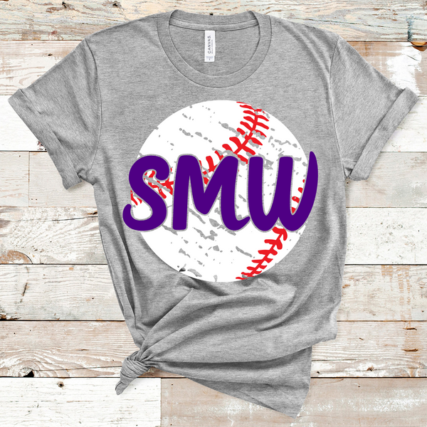 SMW Distressed Baseball Direct to Film Transfer - 10 to 14 Day Ship Time