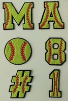 Softball Chenille Patches With Iron On Backing - Expected Ship Time 4 - 6 Weeks After Placing Your Order