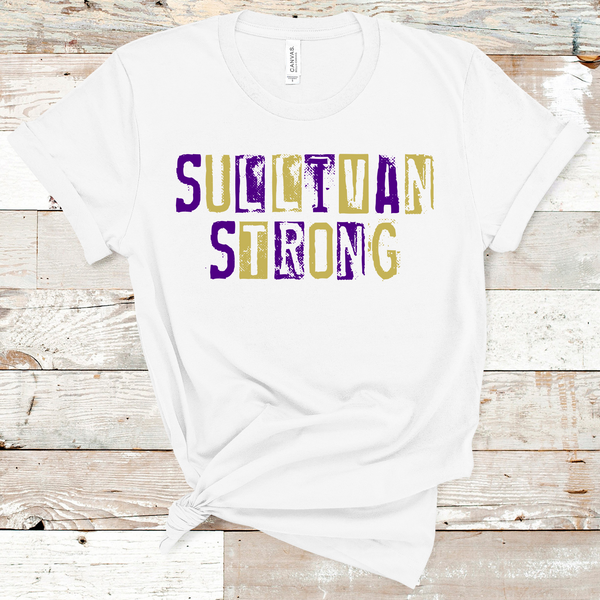Sullivan Strong Grunge Purple and Old Gold Direct to Film Transfer - 10 to 14 Day Ship Time
