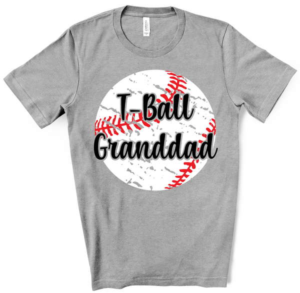 T-Ball Granddad Distressed Baseball Direct to Film Transfer - 10 to 14 Day Ship Time