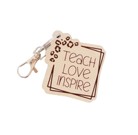 Teach Love Inspire Animal Print Keychain