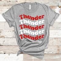 Thunder Wavy Mascot Red and White Direct to Film Transfer - 10 to 14 Day Ship Time