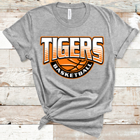 Tigers Basketball Orange, White and Black Text Direct to Film Transfer - 10 to 14 Day Ship Time