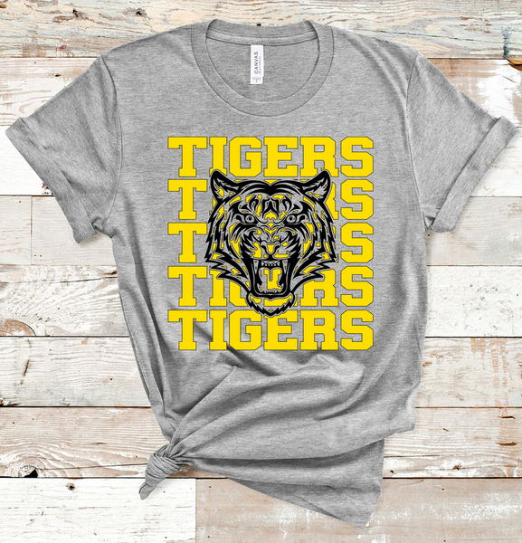 Tigers Mascot Yellow and Black Adult Size Direct to Film Transfer - 10 to 14 Day Ship Time