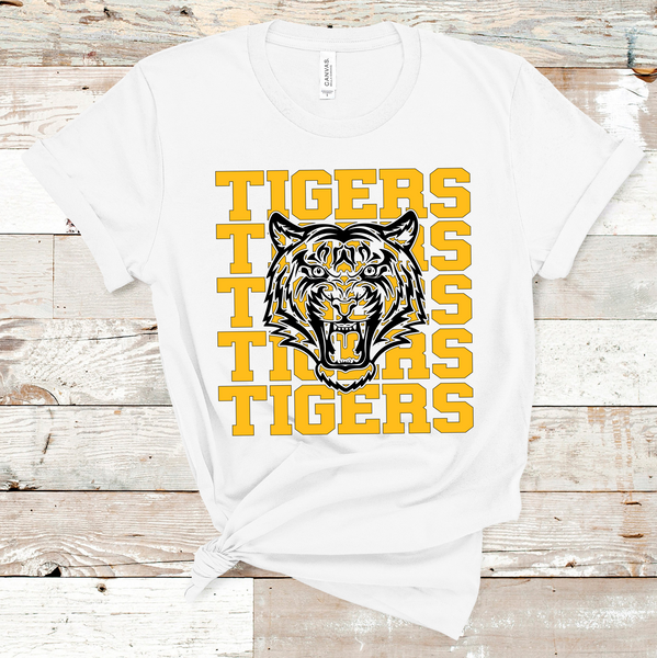 Tigers Mascot Gold and Black Adult Size Direct to Film Transfer - 10 to 14 Day Ship Time