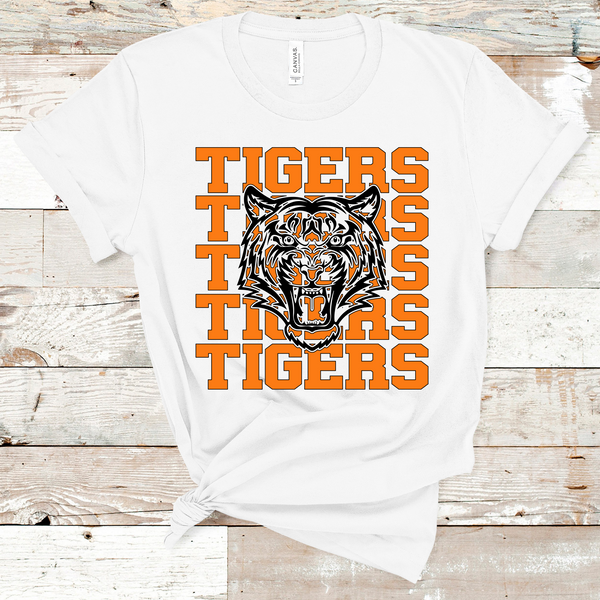 Tigers Mascot Orange and Black Adult Size Direct to Film Transfer - 10 to 14 Day Ship Time