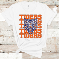 Tigers Mascot Orange and Navy Adult Size Direct to Film Transfer - 10 to 14 Day Ship Time