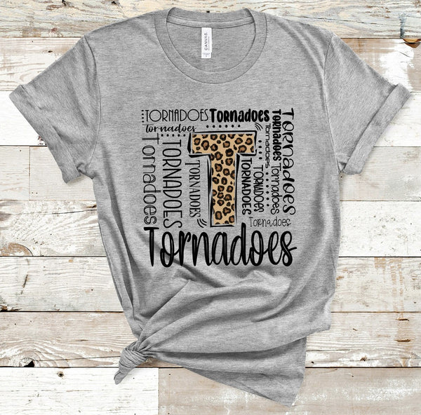 Tornadoes Leopard Typography Word Art Direct to Film Transfer - 10 to 14 Day Ship Time