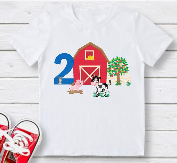 2 Year Old Farm Theme Birthday Party Sublimation Transfer - SUBLIMATION TRANSFER - RTS