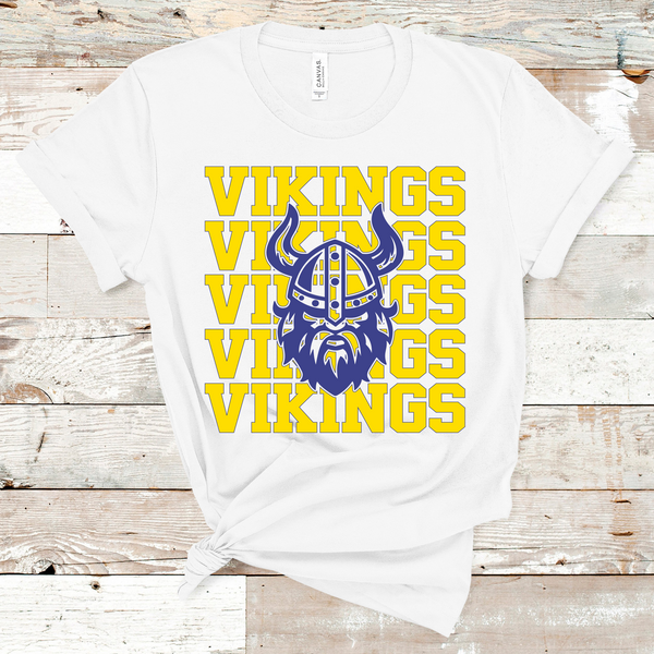 Vikings Mascot Yellow and Royal Blue Adult Size Direct to Film Transfer - 10 to 14 Day Ship Time