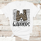 Warriors Leopard Typography Word Art Direct to Film Transfer - 10 to 14 Day Ship Time