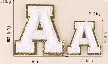 White Chenille Patches With Iron On Backing 2.15" - Expected Ship Time 4 - 6 Weeks After Placing Your Order