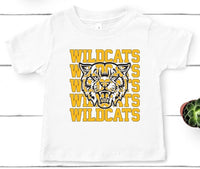 Wildcats Word Stack Direct to Film Transfer - TODDLER SIZE - 10 to 14 Day Ship Time